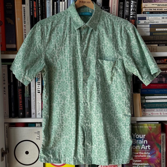 Tori Richard | XS | Palm Squares S/S Shirt - Picture 2 of 8